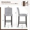 Costway Set of 2 Bar Stools 30" Upholstered Kitchen Breakfast Nailhead Bar Chairs Gray